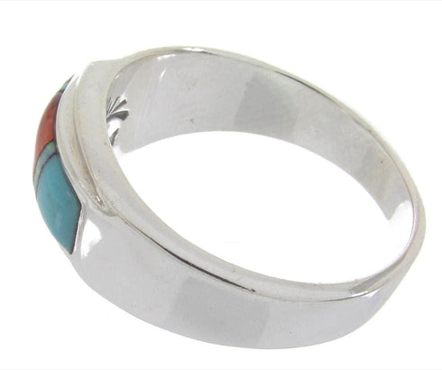 Multicolor Inlay Southwest Sterling Silver Ring Size 6-3/4 MW64510